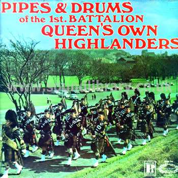 1st Bn. Queen's Own Highlanders Pipes & Drums UK Issue Stereo LP Hallmark SHM 744 Front Sleeve Image