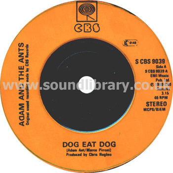 Adam And The Ants Dog Eat Dog UK Issue Stereo 7" Label Image