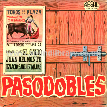 Banda De La Plaza De Toros Pasodobles Spain Issue 7" EP Regal SEDL 19.309 Front Sleeve Image