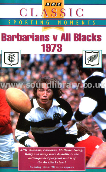 Barbarians V All Blacks 1973 VHS PAL Sell Thru Video Front Inlay Sleeve