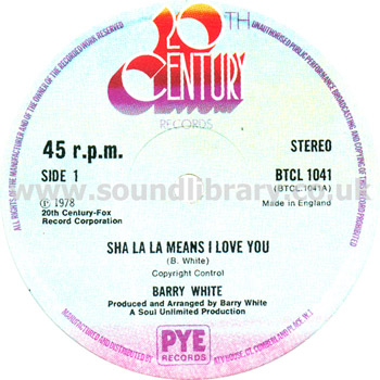 Barry White It's Only Love Doing It's Thing UK Issue Coloured Vinyl 12" Label Image