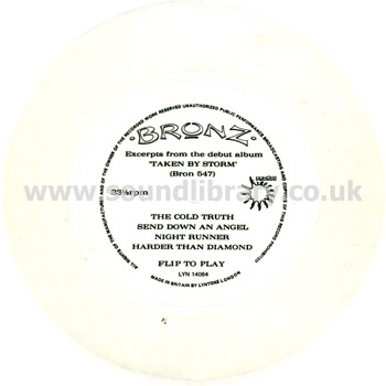 Bronz Excerpts From The Album "Taken By Storm" UK 7" Flexi Disc Bronze Record Image