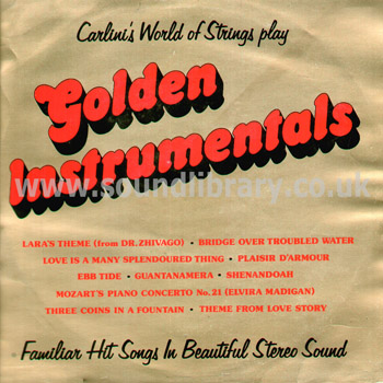 Carlinis World of Strings Golden Instrumentals UK Stereo LP Stereo Gold Award MER 418 Front Sleeve Image