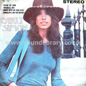 Carly Simon You're So Vain Little Jimmy Osmond Blue Haze Thailand Issue 7" EP TK-741 Front Sleeve Image