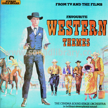 Cinema Sound Stage Orchestra Favourite Western Themes UK LP Stereo Gold Award MER353 Front Sleeve Image