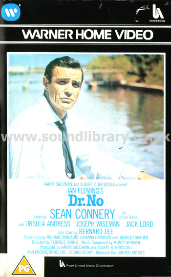 Dr. No James Bond Sean Connery Terence Young VHS PAL Video Warner Home Video PEV99210 Front Inlay Sleeve