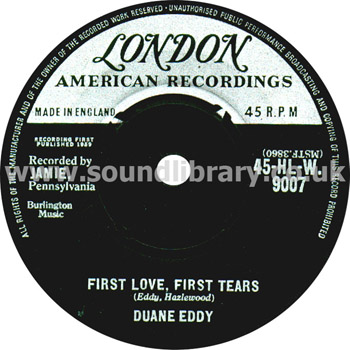 Duane Eddy Some Kind-A Earthquake UK Issue 7" London American Recordings 45-HLW 9007 Label Image