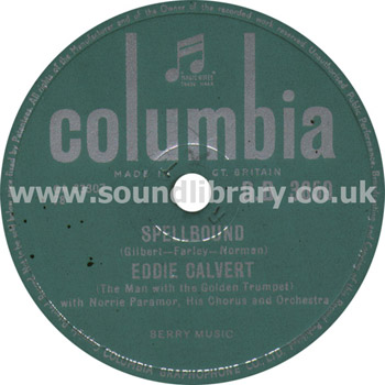 Eddie Calvert Norrie Paramor Spellbound UK Issue 10" 78 rpm Columbia DB3659 Label Image