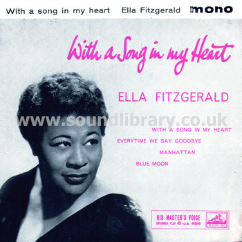 Ella Fitzgerald With A Song In My Heart UK Issue 7" EP HMV (Verve Series) 7EG 8503 Front Sleeve Image