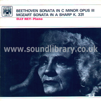 Elly Ney Beethoven Sonata In C Mozart Sonata In A UK LP Marble Arch MAL 574 Front Sleeve Image