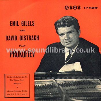 Emil Gilels and David Oistrakh Play Prokoviev UK Issue 7" EP Saga EFID1003 Front Sleeve Image