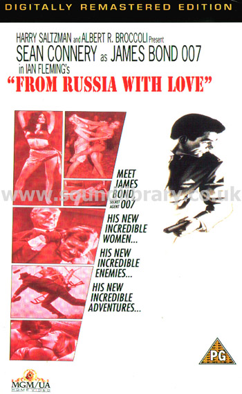 From Russia With Love James Bond VHS PAL Video Front Inlay Sleeve