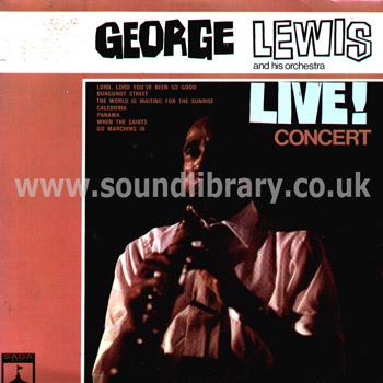 George Lewis and His Orchestra Live! Concert UK Issue LP Saga ERO8010 Front Sleeve Image