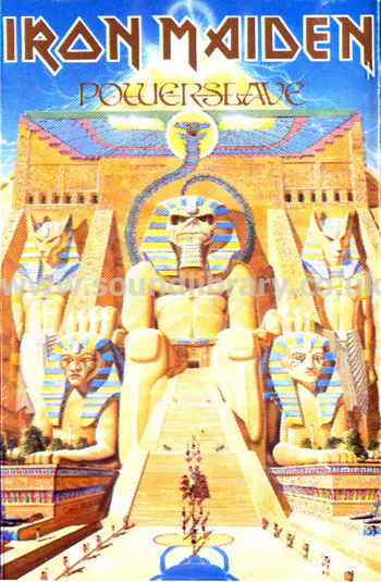 Iron Maiden Powerslave UK Issue MC EMI EJ 240200 4 Front Inlay Card