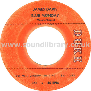 James Davis Blue Monday USA Issue 7" Label Image Side 1