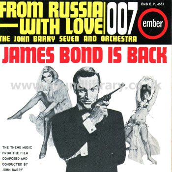 James Bond Is Back Zulu The John Barry Seven & Orchestra UK Issue 7" EP Ember EP 4551 Front Sleeve Image