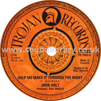 John Holt Help Me Make It Through The Night UK Issue 7" Trojan TR. 7909 Label Image