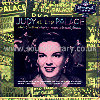 Judy Garland At The Palace David Rose and His Orchestra UK 10" LP Brunswick LA 8725 Front Sleeve Image