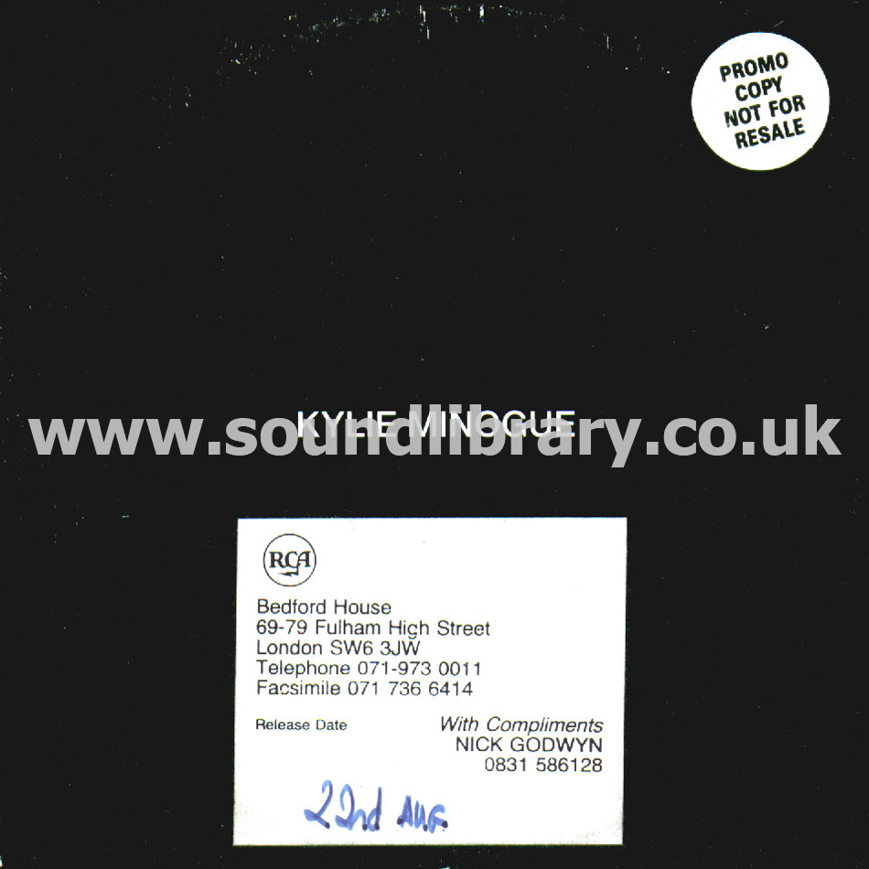 Kylie Minogue Confide In Me UK Promotional  Card Sleeve CDS Deconstruction KYL 1 Front Sleeve Image