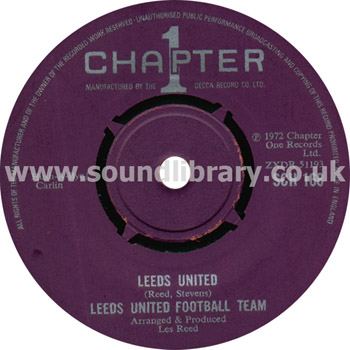 Leeds United Football Team Leeds Leeds Leeds UK Issue 7" Chapter 1 SCH 168 Label Image