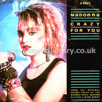 Madonna Crazy For You UK Issue Stereo 7" Geffen A6323 Front Sleeve Image