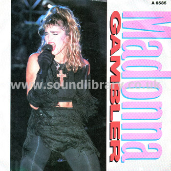 Madonna Gambler Black 'n' Blue Nature Of The Beach UK Issue 7" Geffen A6585 Front Sleeve Image