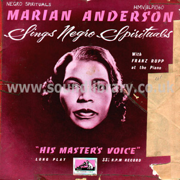 Marian Anderson Sings Negro Spirituals UK Issue 10" HMV BLP 1060 Front Sleeve Image