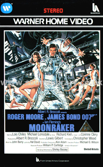 Moonraker James Bond Roger Moore VHS PAL Video Warner Home Video PEV 99200 Front Inlay Sleeve