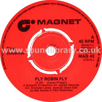 Silver Convention Fly Robin Fly UK Issue Stereo 7" Magnet MAG 43 Label Image