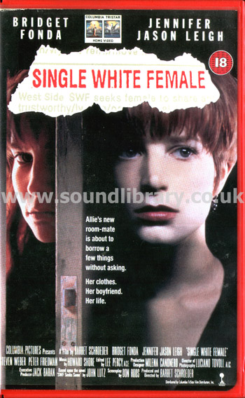 Single White Female Bridget Fonda VHS PAL Video Columbia Tristar Home Video CVT 14588 Front Inlay Sleeve