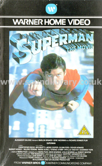 Superman The Movie Marlon Brando UK Issue VHS PAL Video Warner Home Video PEV 1013 Front Inlay Sleeve