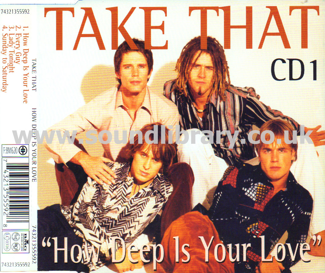 Take That How Deep Is Your Love UK Issue CDS BMG 74321355592 Front Inlay Image