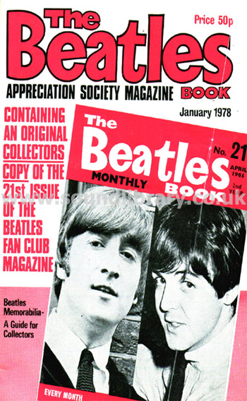 The Beatles Appreciation Society Magazine No. 21 January 1978 UK Issue Front Cover Image