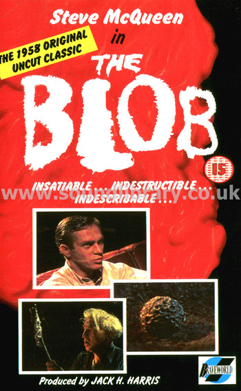 Steve McQueen The Blob UK Issue VHS PAL Video Braveworld STV 2007 Front Inlay Sleeve