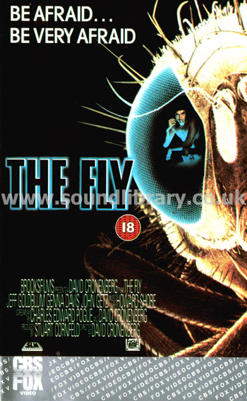 The Fly Jeff Goldblum VHS PAL Rental Video CBS Fox Video 1503 Front Inlay Sleeve