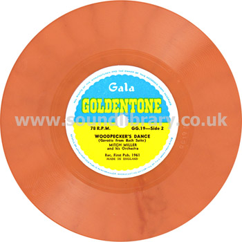 The Sandpipers Mitch Miller The Woody Wodpecker Song 6" 78rpm Gala Goldentone GG 19 Record Image Side 2