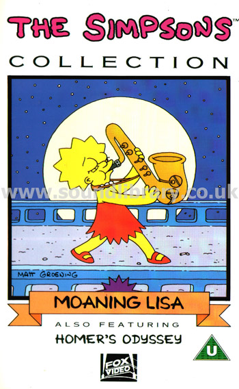The Simpsons Collection Moaning Lisa, Homer's Odyssey VHS PAL Video Fox Video 1942 Front Inlay Sleeve