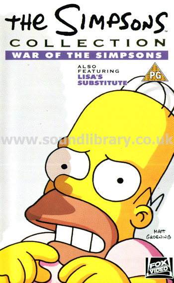 The Simpsons War Of The Simpsons Lisa's Substitute VHS PAL Video Fox Video 8510 Front Inlay Sleeve