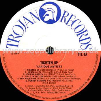 Tighten Up UK Issue LP Trojan TTL1 Label Image